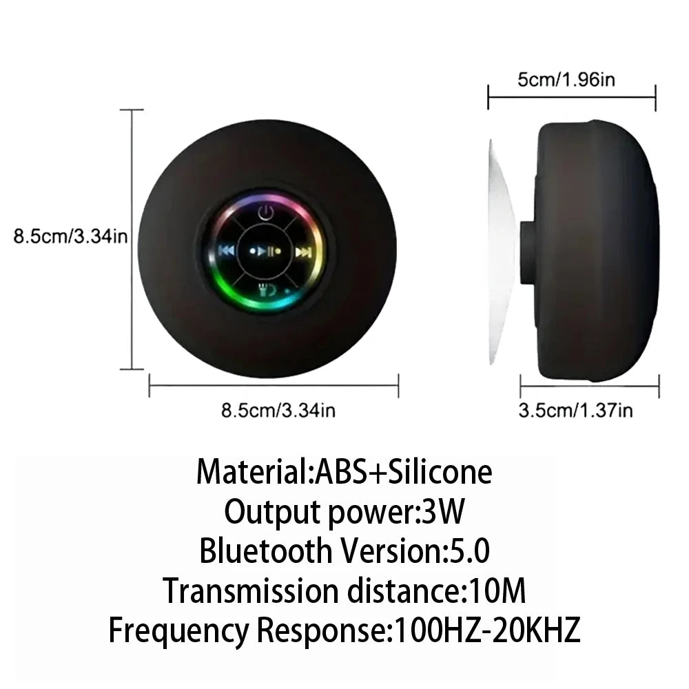 Outdoor Portable Bluetooth Speaker with LED Light IPX4 Waterproof