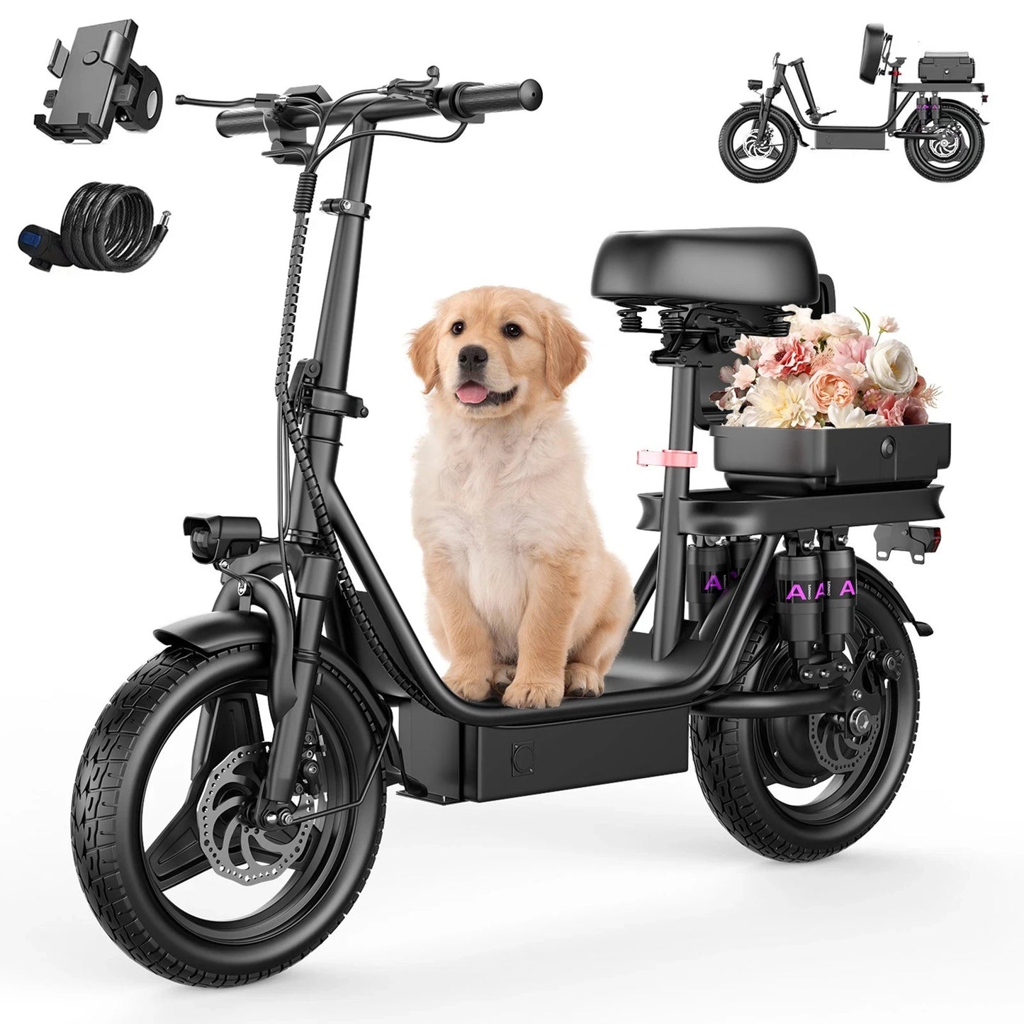 UPlee GQ8 Folding Electric Bike With 250W Motor For Adults