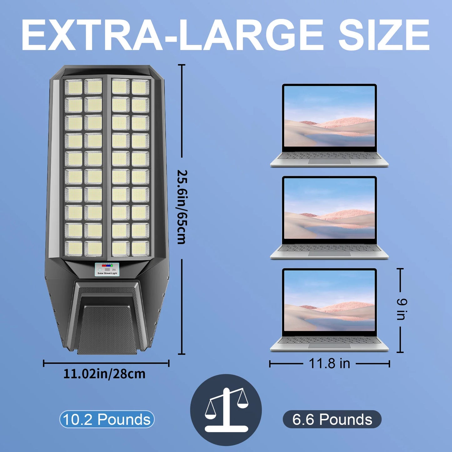 9000W Solar LED Flood Light With Motion Sensor and Remote, Waterproof