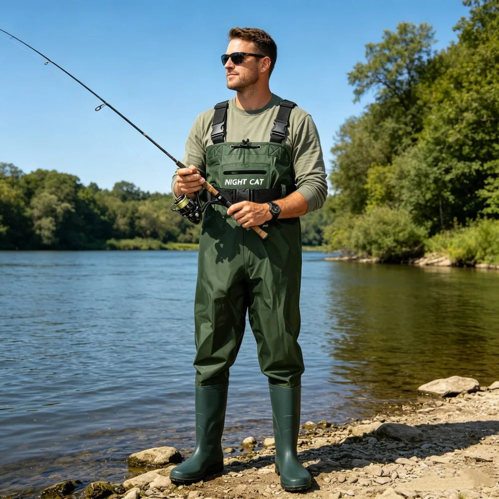 Night Cat Unisex Breathable Waterproof Chest Wader With Boots