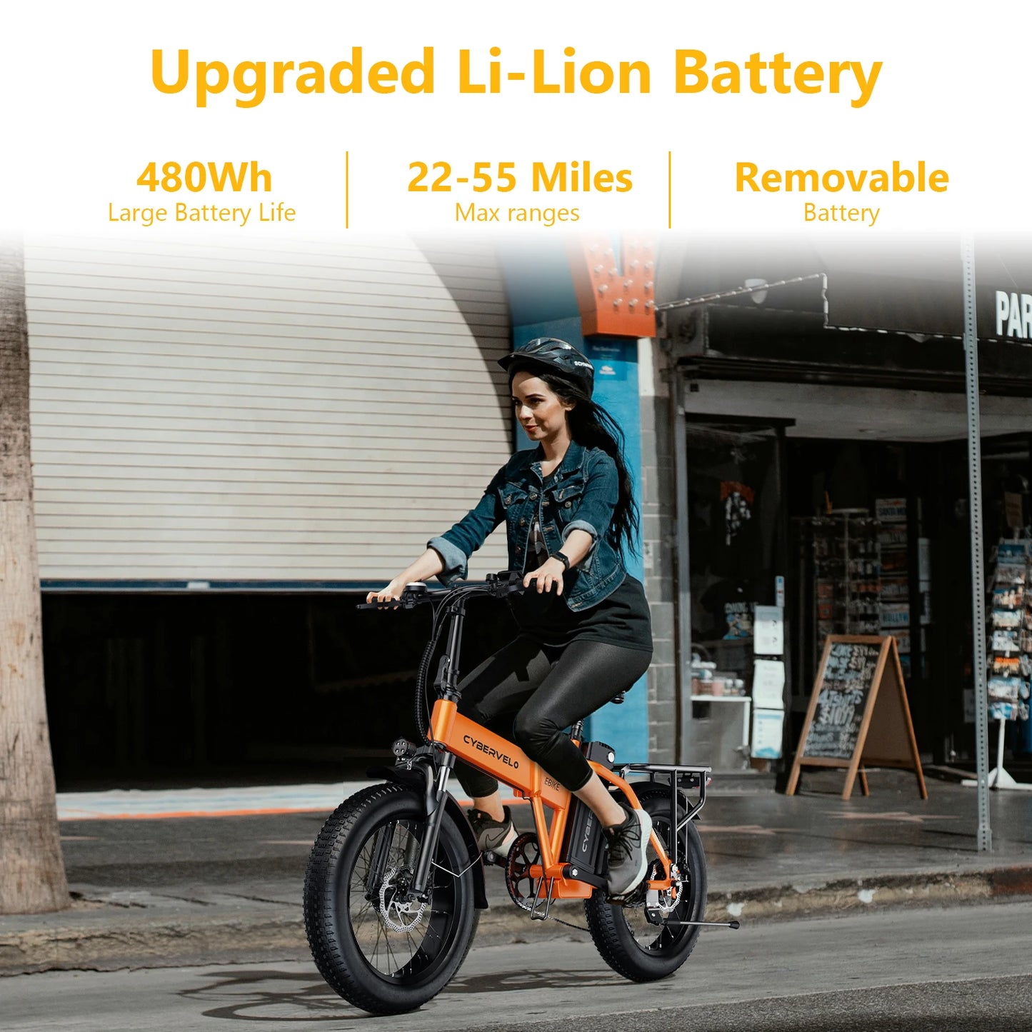 CYBERVELO Mars700 1000W Peak Electric Bike Removable Battery Foldable