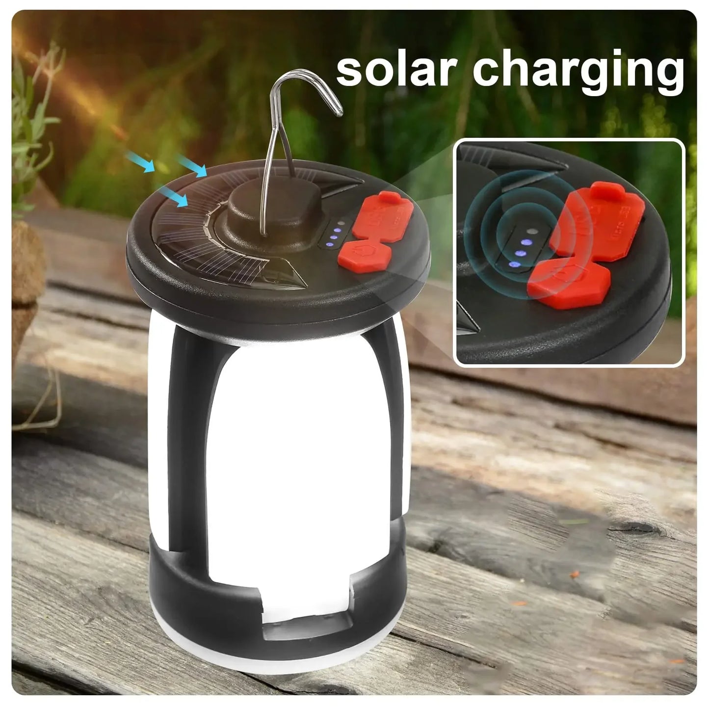 Newbirth Solar LED Camping Lantern 4500mAh 1000LM Foldable 6 Modes