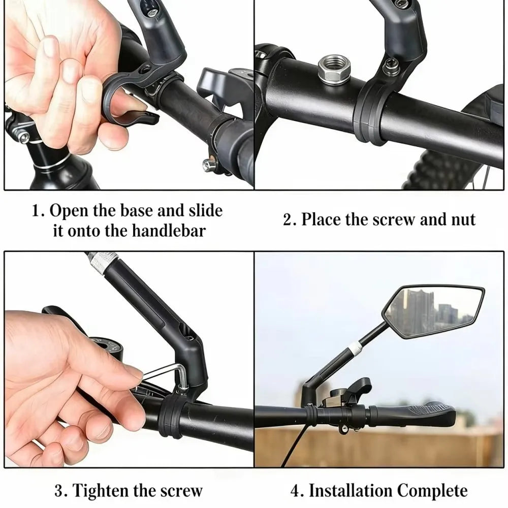 TOSUOD Bicycle Rearview Mirror 360 Rotatable Telescopic For Mountain Bike