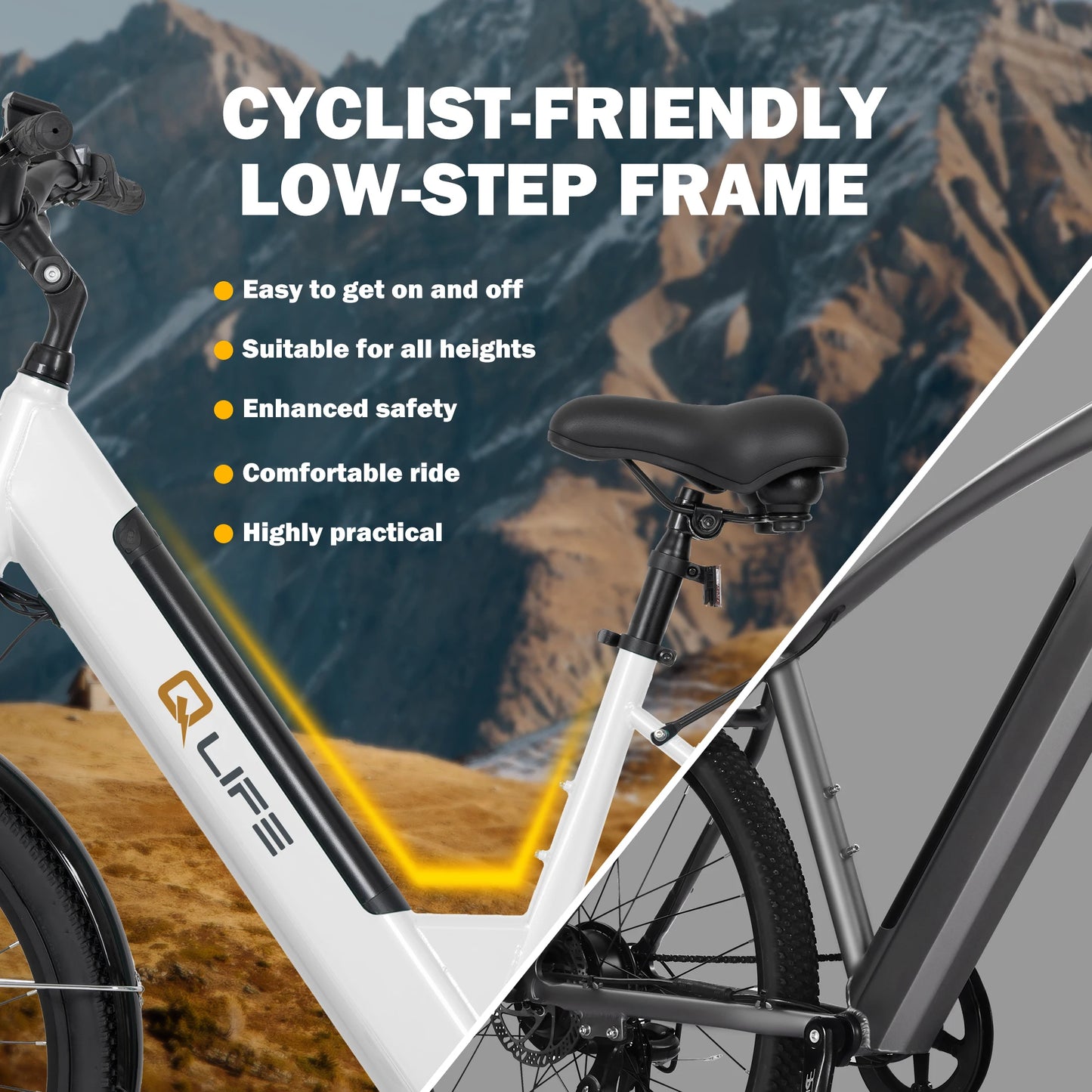 Qlife Cityone 2.0 Electric Bike For Adults With Front Suspension