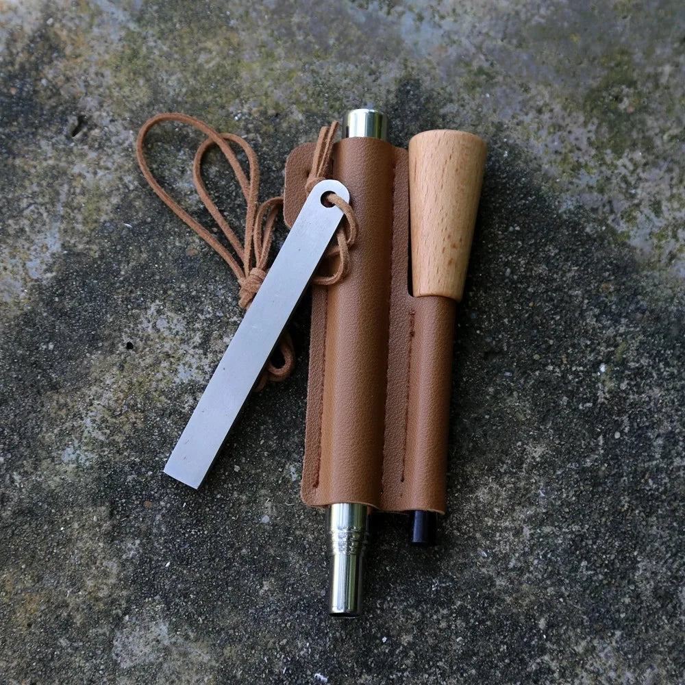 Iron Magnesium Survival Ignition Kit With Rod And Igniter For Camping