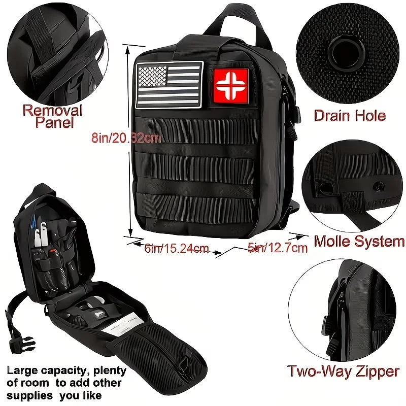 Multifunctional Tool Backpack Survival Kit With MOLLE Pouches For Outdoors