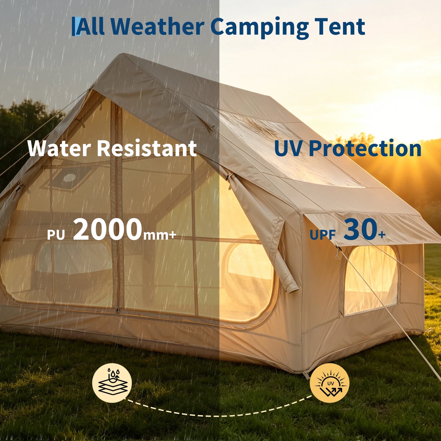 Spacious Waterproof Inflatable Camping Tent Easy Setup Outdoor Use