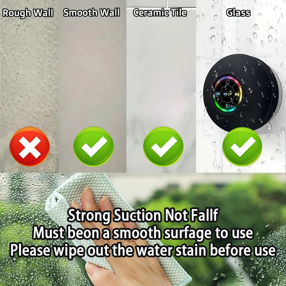 Outdoor Portable Bluetooth Speaker with LED Light IPX4 Waterproof
