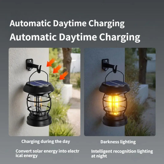 Motion Sensing Solar Camping Lantern Rechargeable COB LED Light Waterproof