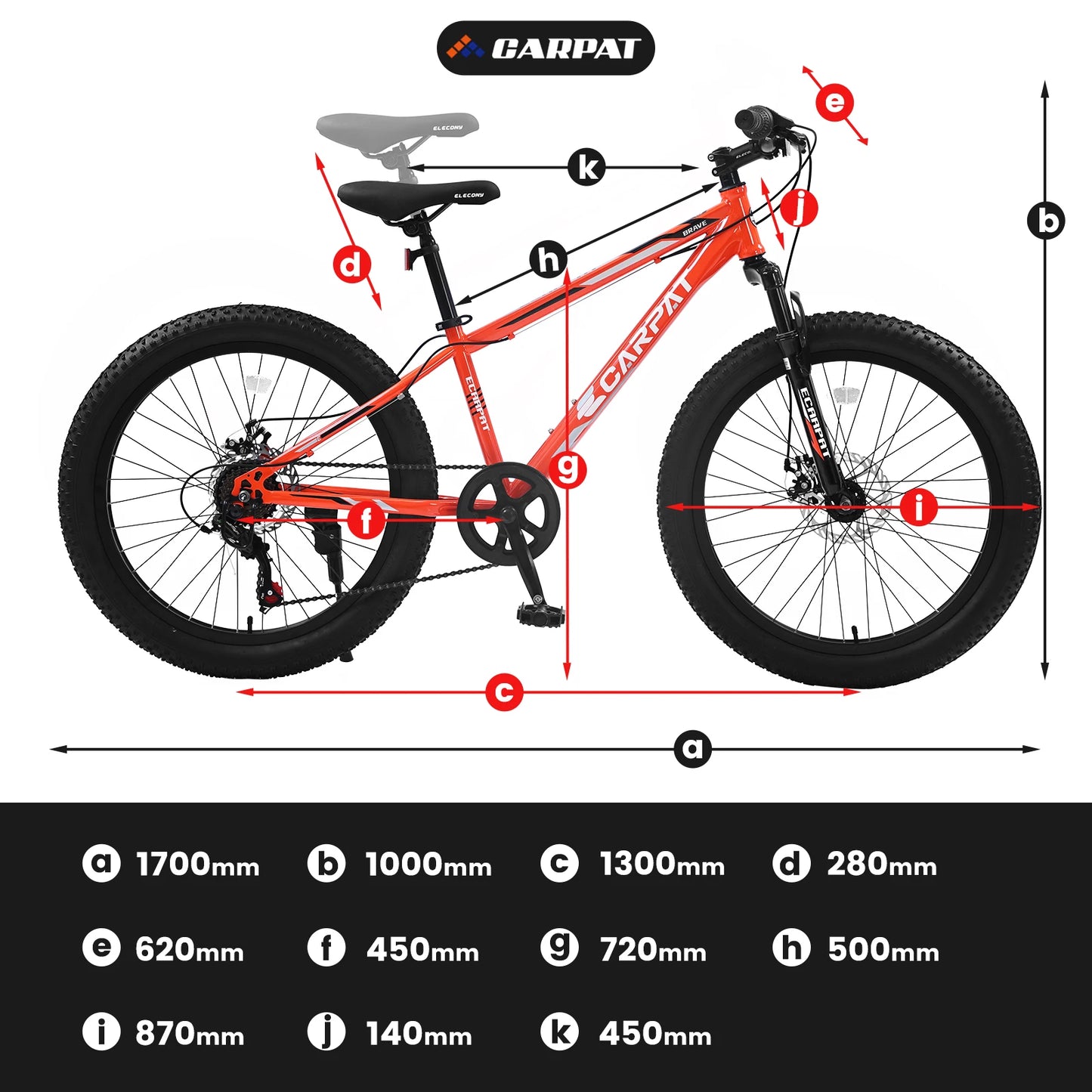 Ecarpat Fat Tire Mountain Bike With Front Suspension