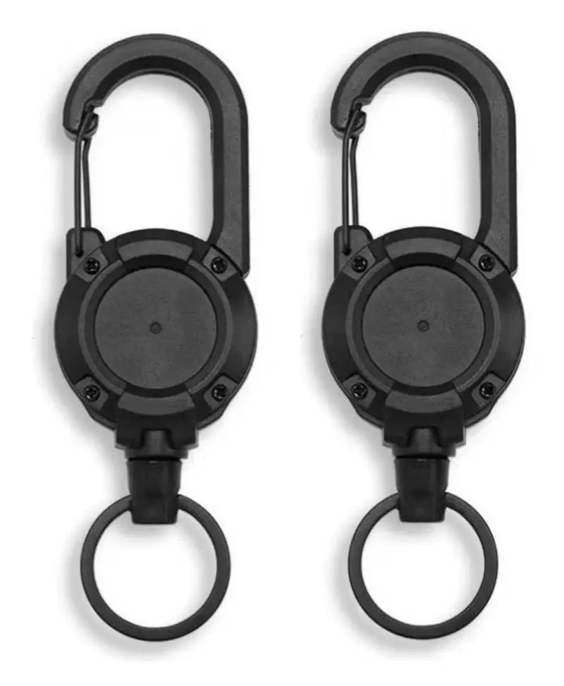 Retractable Heavy Duty Carabiner With Steel Wire Rope Keychain Tool