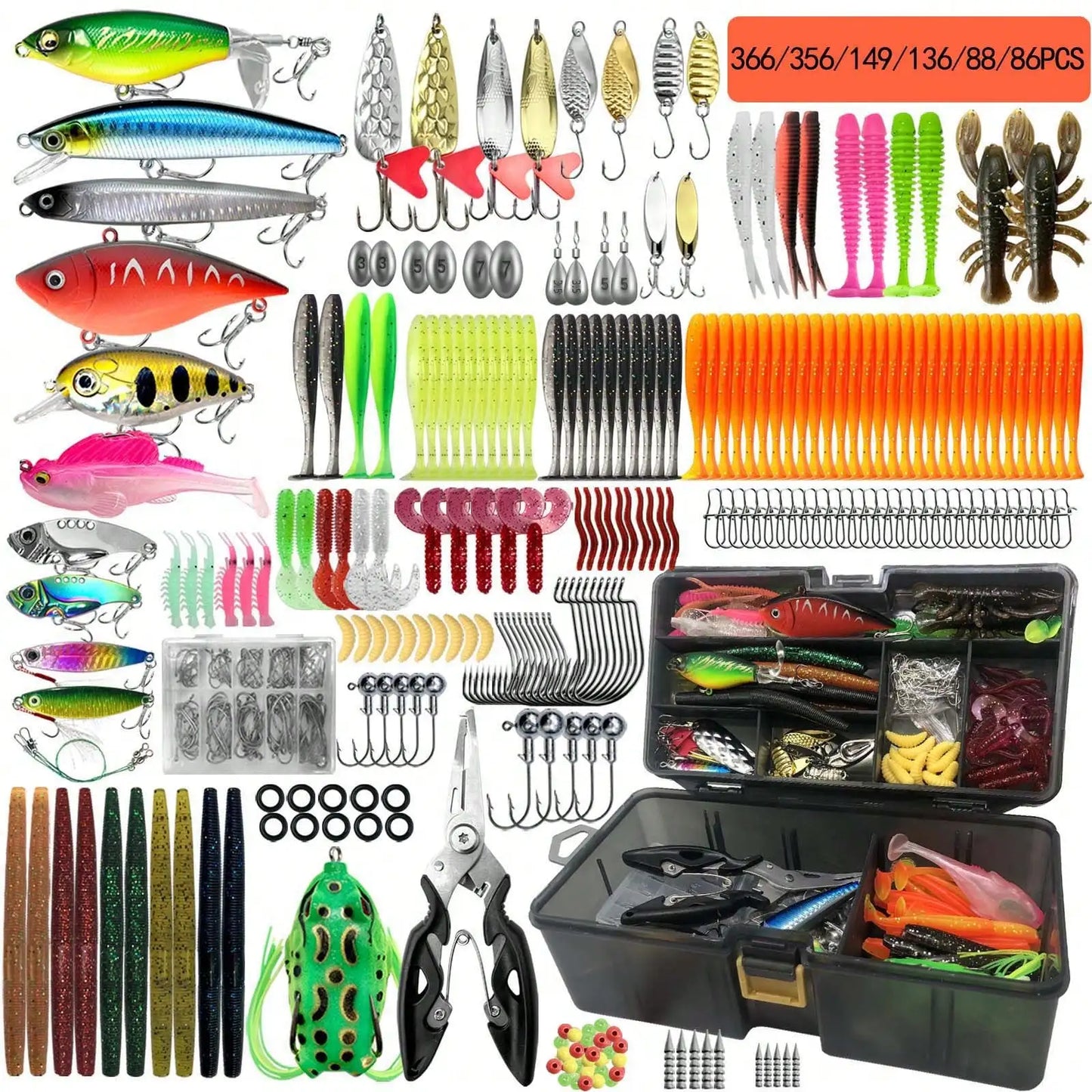 Multi Bait Fishing Tackle Set For Trout Perch Bass
