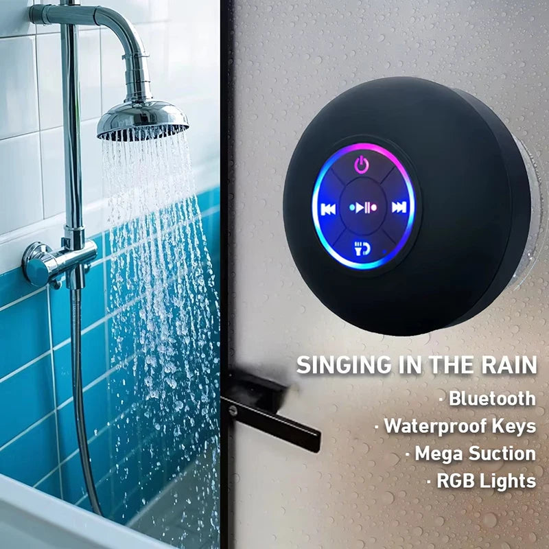 Outdoor Portable Bluetooth Speaker with LED Light IPX4 Waterproof
