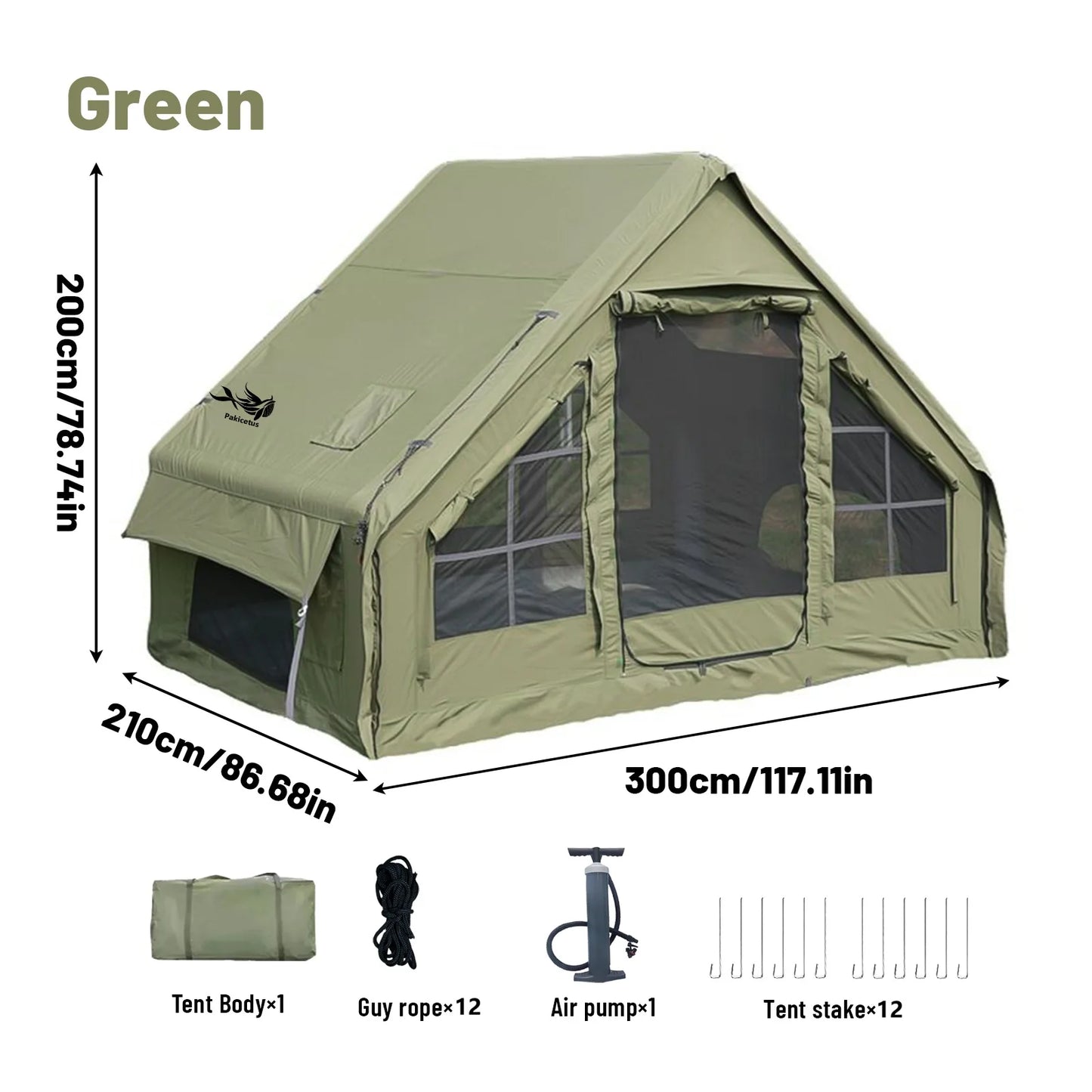Pakicetus Inflatable Family Tent With Skylight And Quick Setup