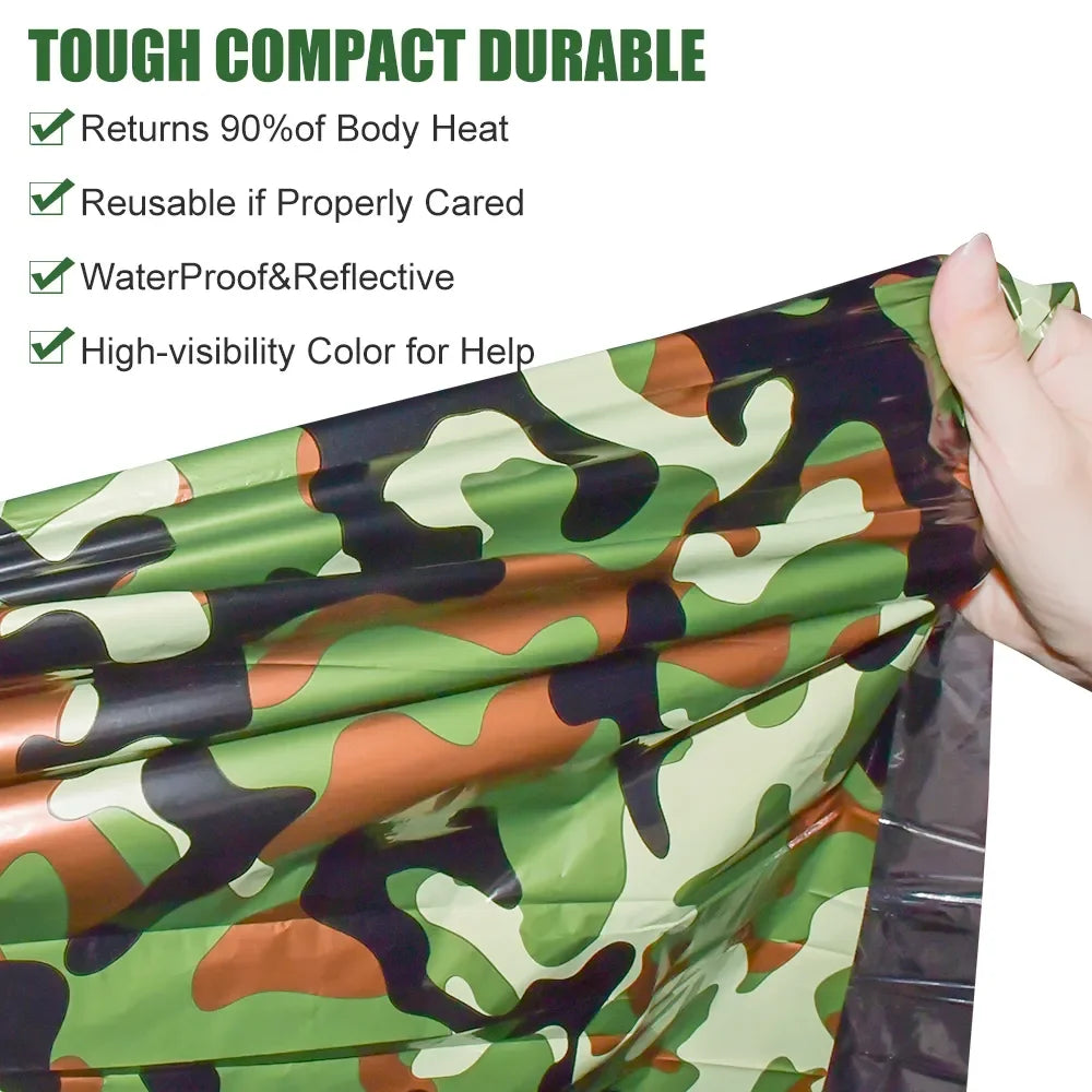 Camouflage Waterproof Emergency Sleeping Bag For Outdoor Survival