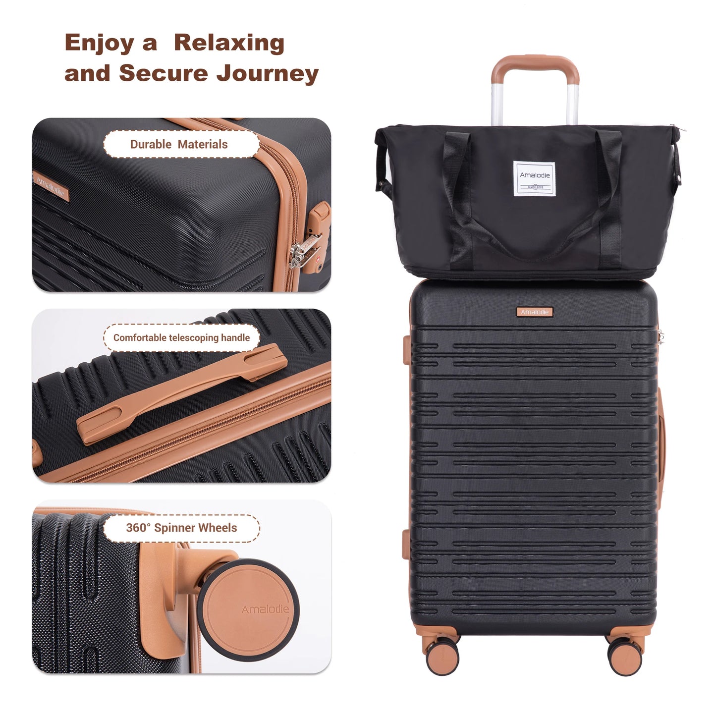 TRIPCOMP 6-Piece Luggage Set With Spinner Wheels And TSA Lock