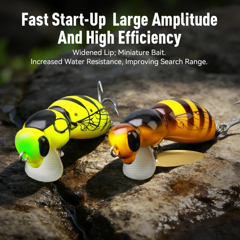 Kingdom Wasp Minnow Lure Floating Wobblers With Spinner