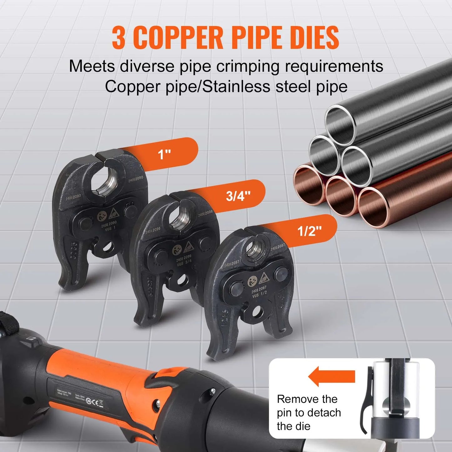 SucceBuy 18V Electric Pipe Crimping Tool For Copper Pipes