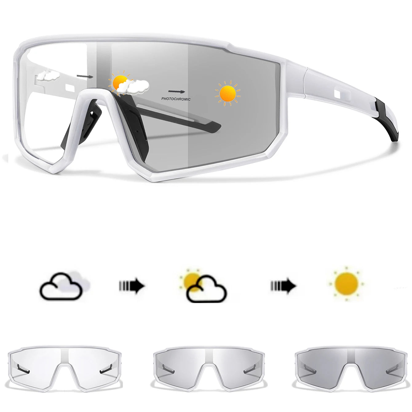 Photochromic Cycling Sunglasses Unisex For MTB Running And Fishing