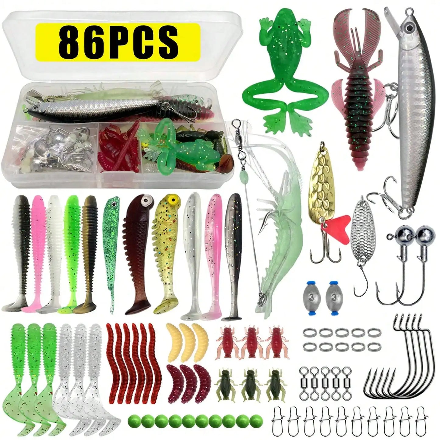 Mixed Fishing Lure Set With Tackle Box For Outdoor Angling