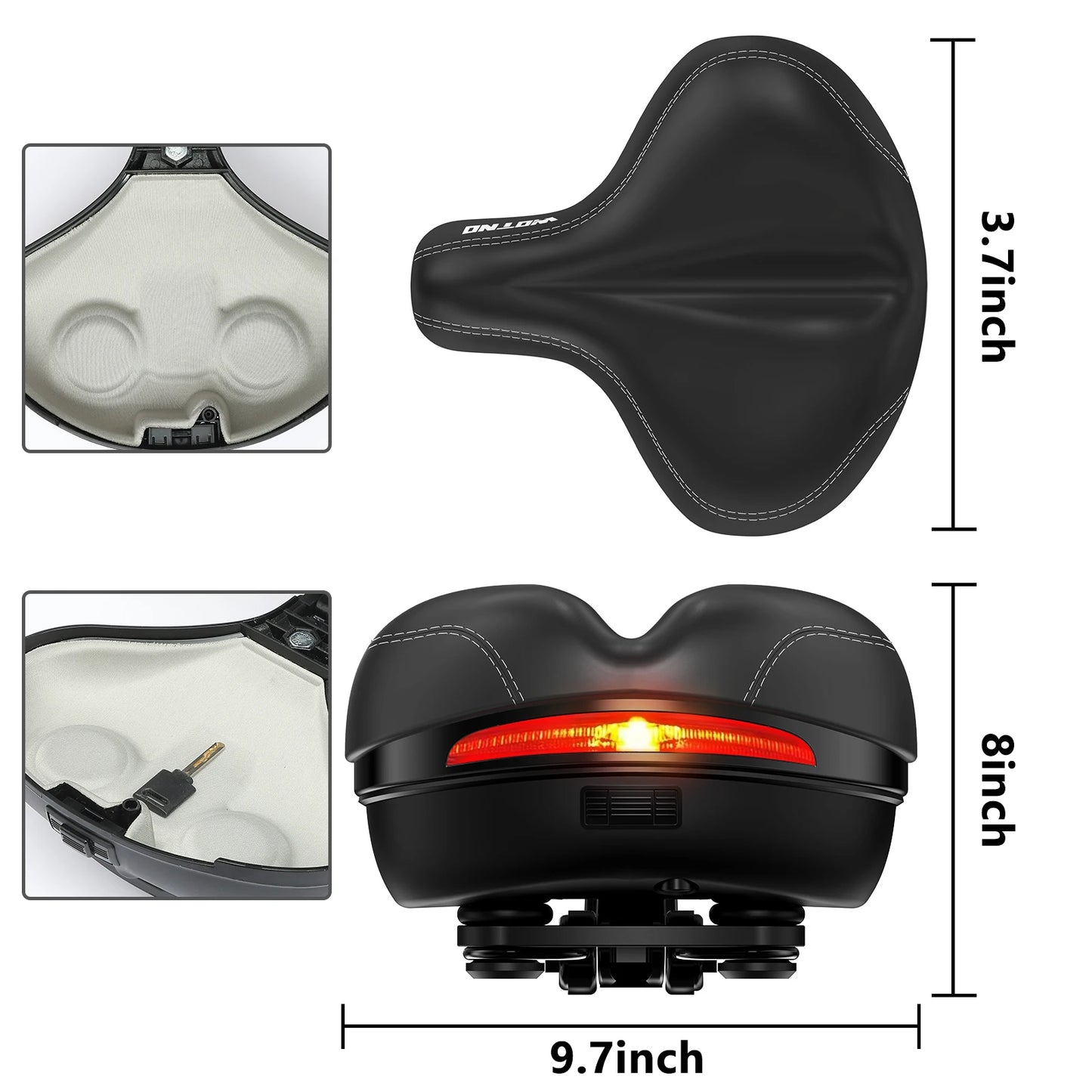 Memory Foam Bike Saddle With Dual Shock Absorbing Cushion