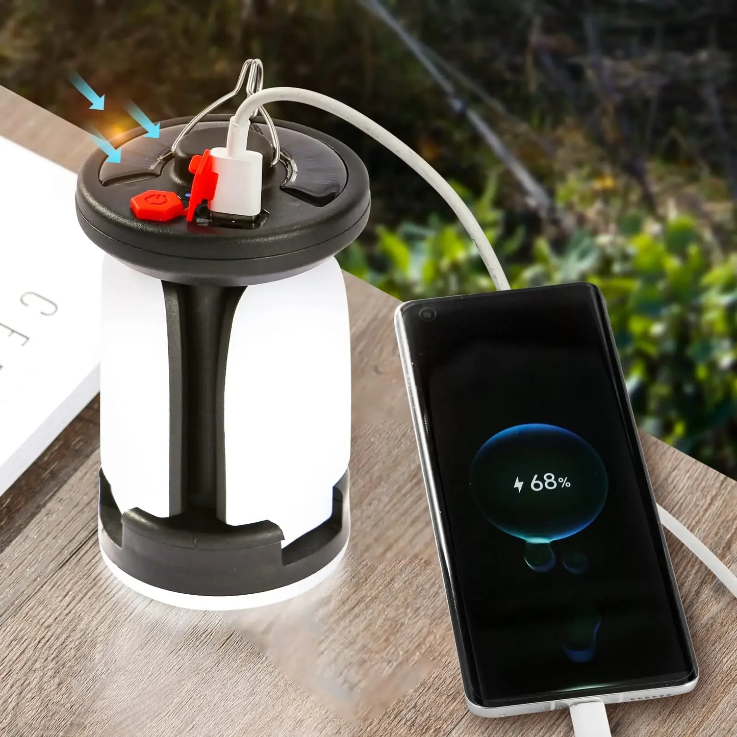 Newbirth Solar LED Camping Lantern 4500mAh 1000LM Foldable 6 Modes
