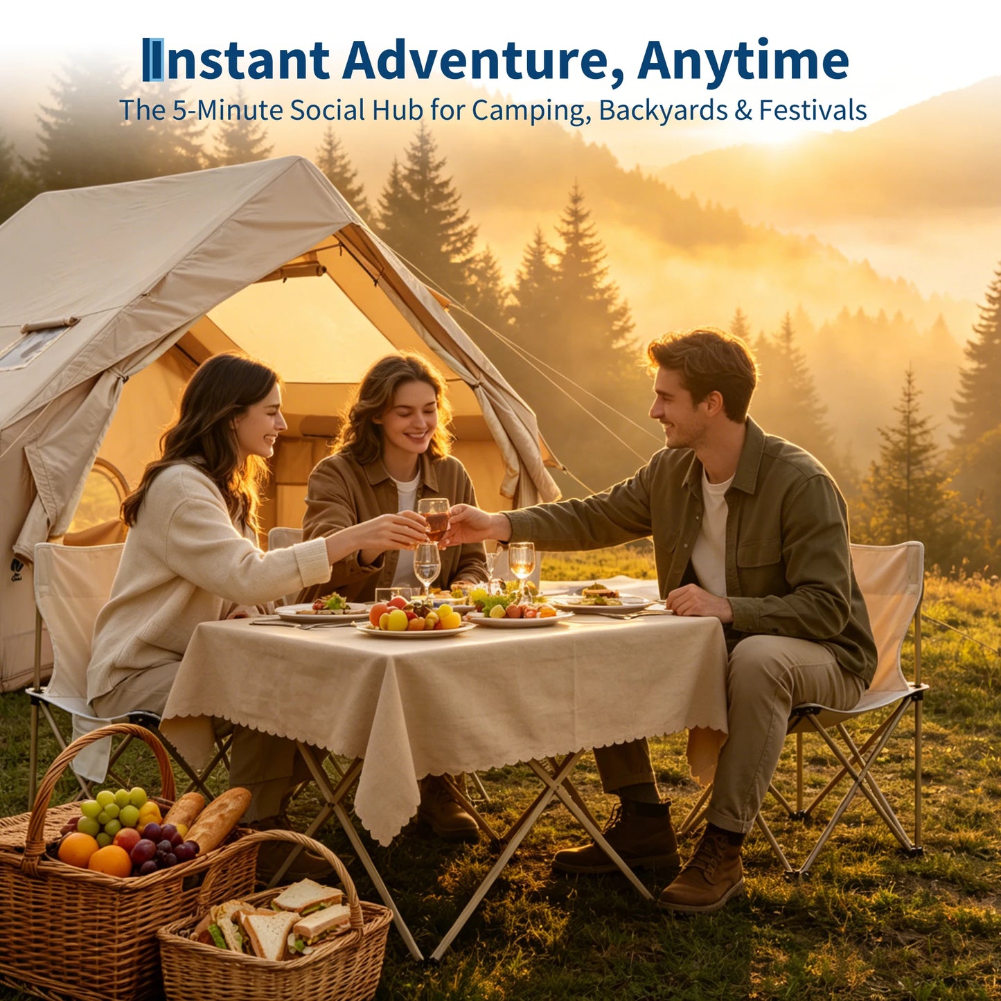 Spacious Waterproof Inflatable Camping Tent Easy Setup Outdoor Use