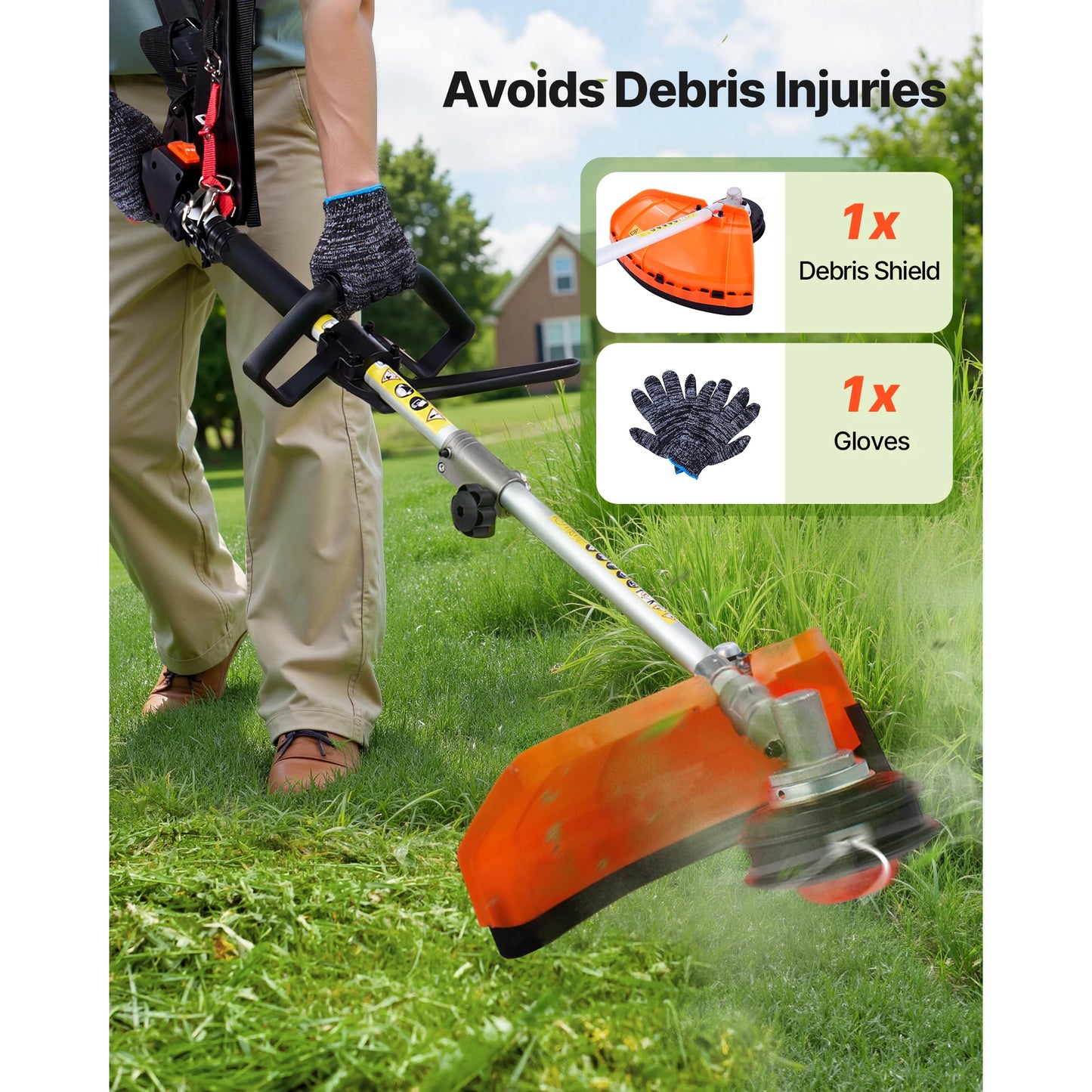 SucceBuy Gas Hedge Trimmer 2 Cycle Power Handheld Tool Set