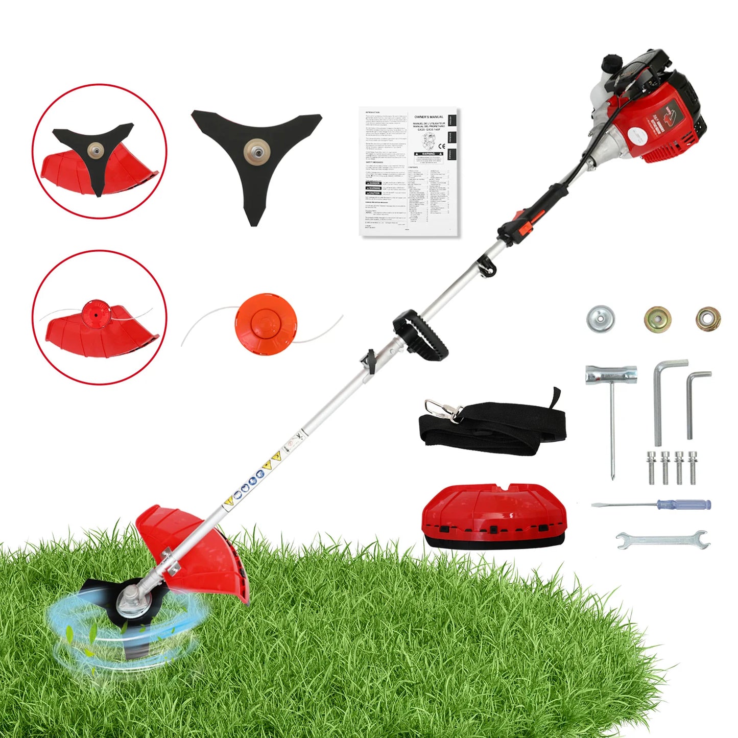4-Stroke Gas Weed Wacker Straight Shaft For Lawns And Grass
