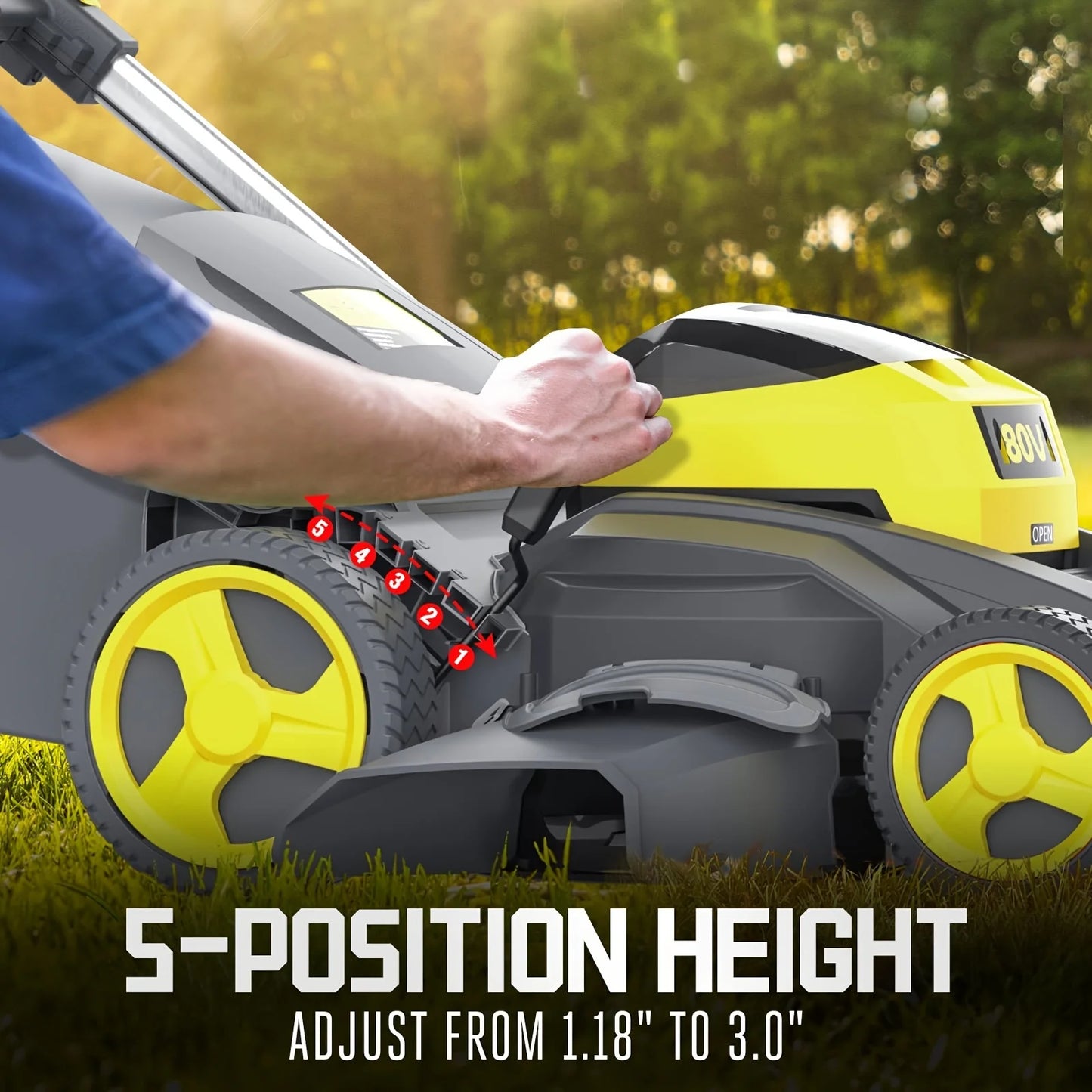 PowerSmart 80V Self-Propelled Dual-Force Cordless Mower With 6.0Ah Battery