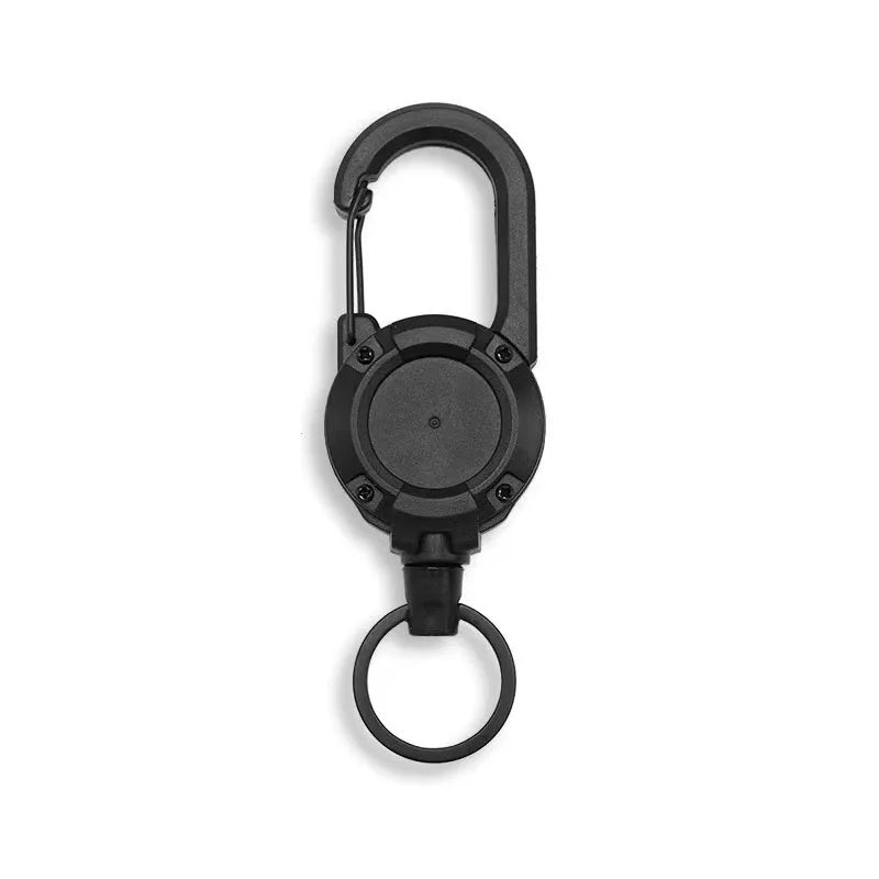 Retractable Heavy Duty Carabiner With Steel Wire Rope Keychain Tool