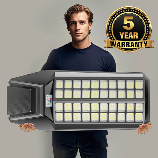 9000W Solar LED Flood Light With Motion Sensor and Remote, Waterproof