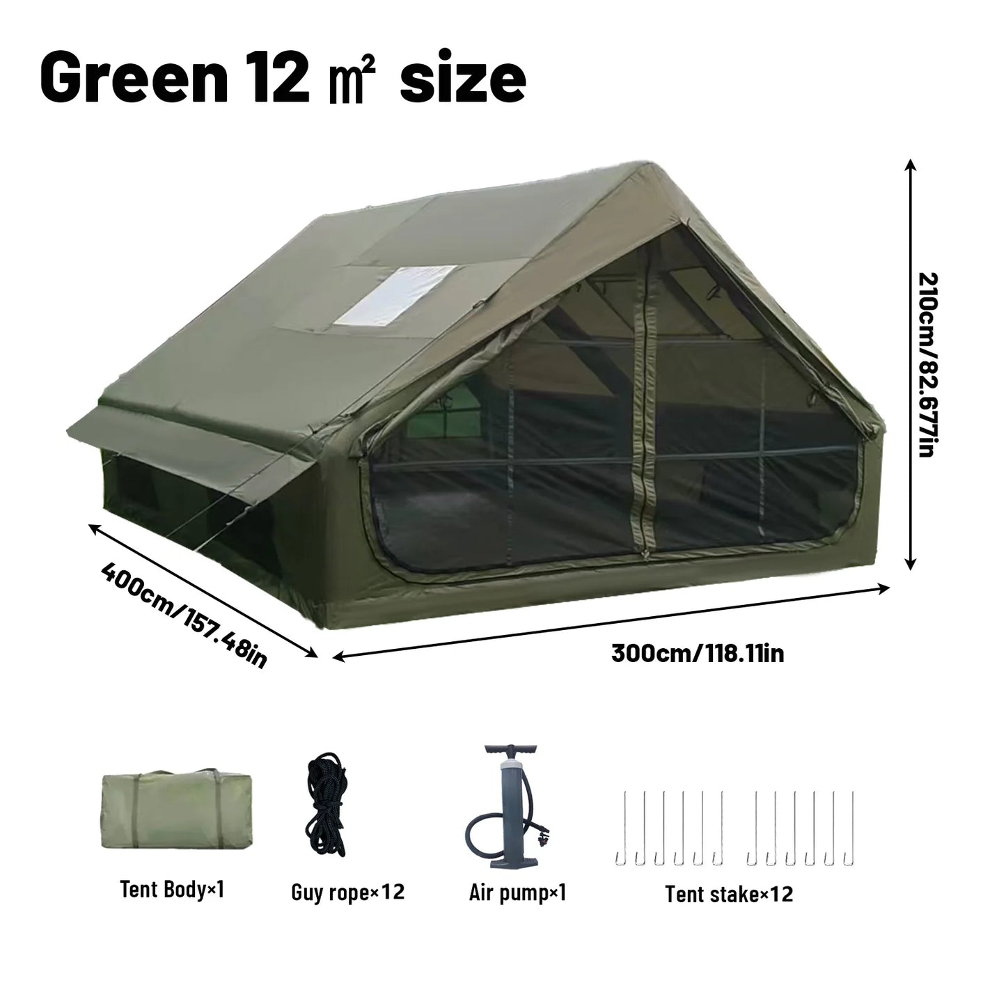 Pakicetus Inflatable Family Tent With Skylight And Quick Setup