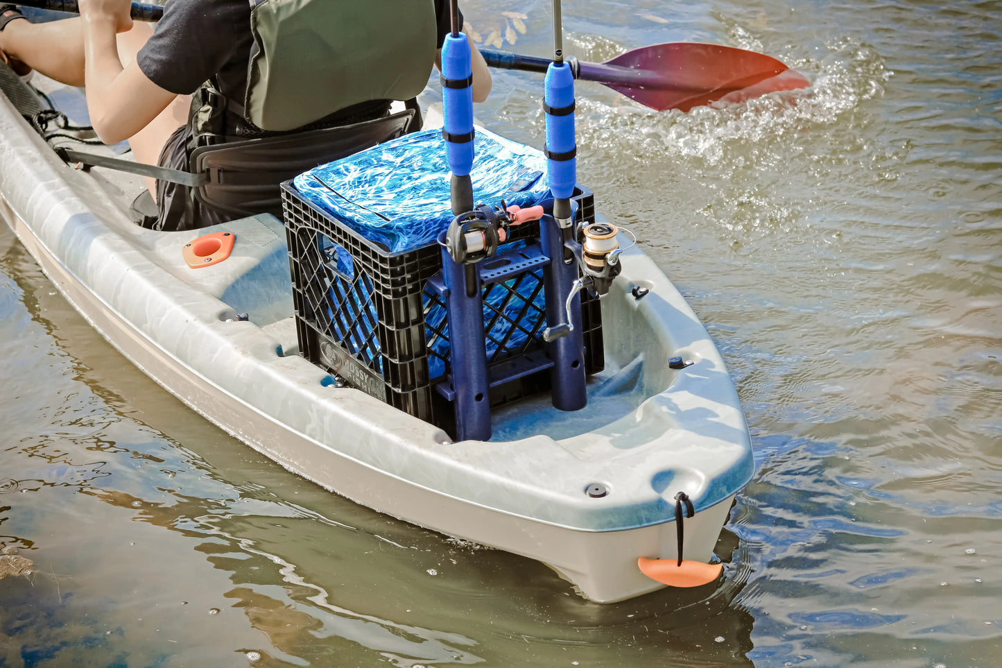 Kayak Storage Crate With Dry Bag Rod Holder Gear Kit