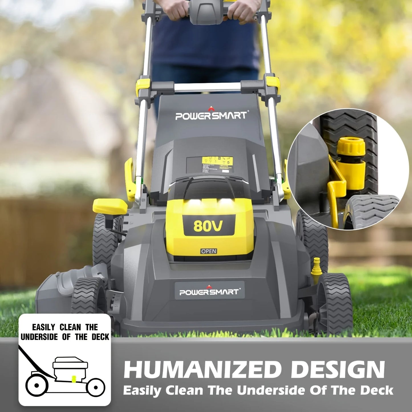 PowerSmart 80V Self-Propelled Dual-Force Cordless Mower With 6.0Ah Battery