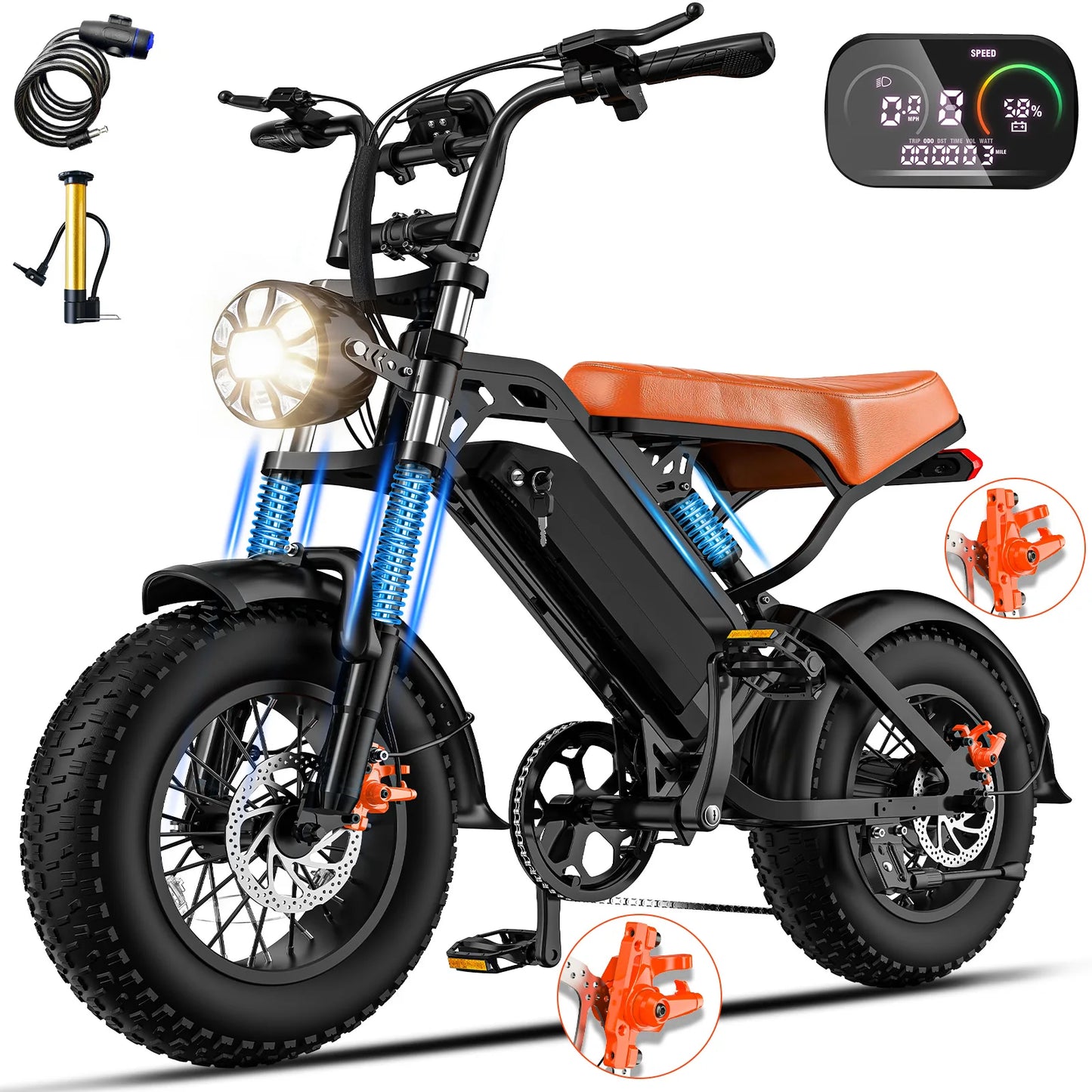 Terrosor 1200W All-Terrain Electric Motorcycle 28MPH 48V 18Ah