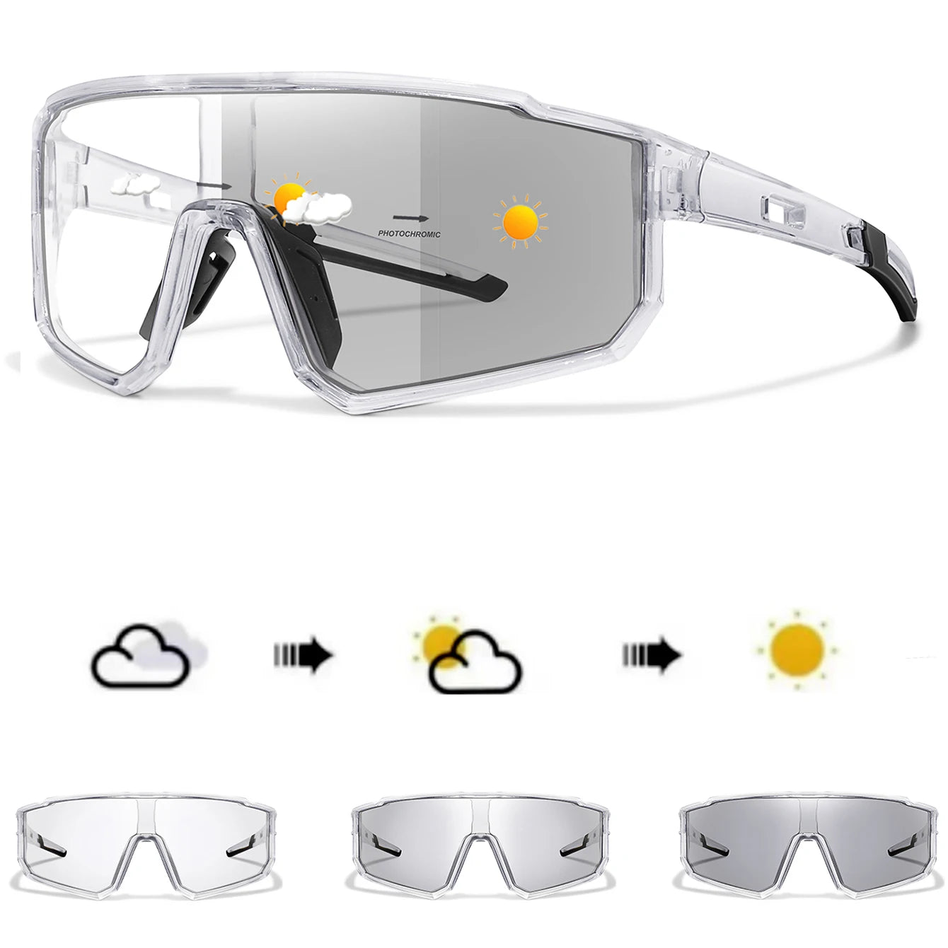 Photochromic Cycling Sunglasses Unisex For MTB Running And Fishing