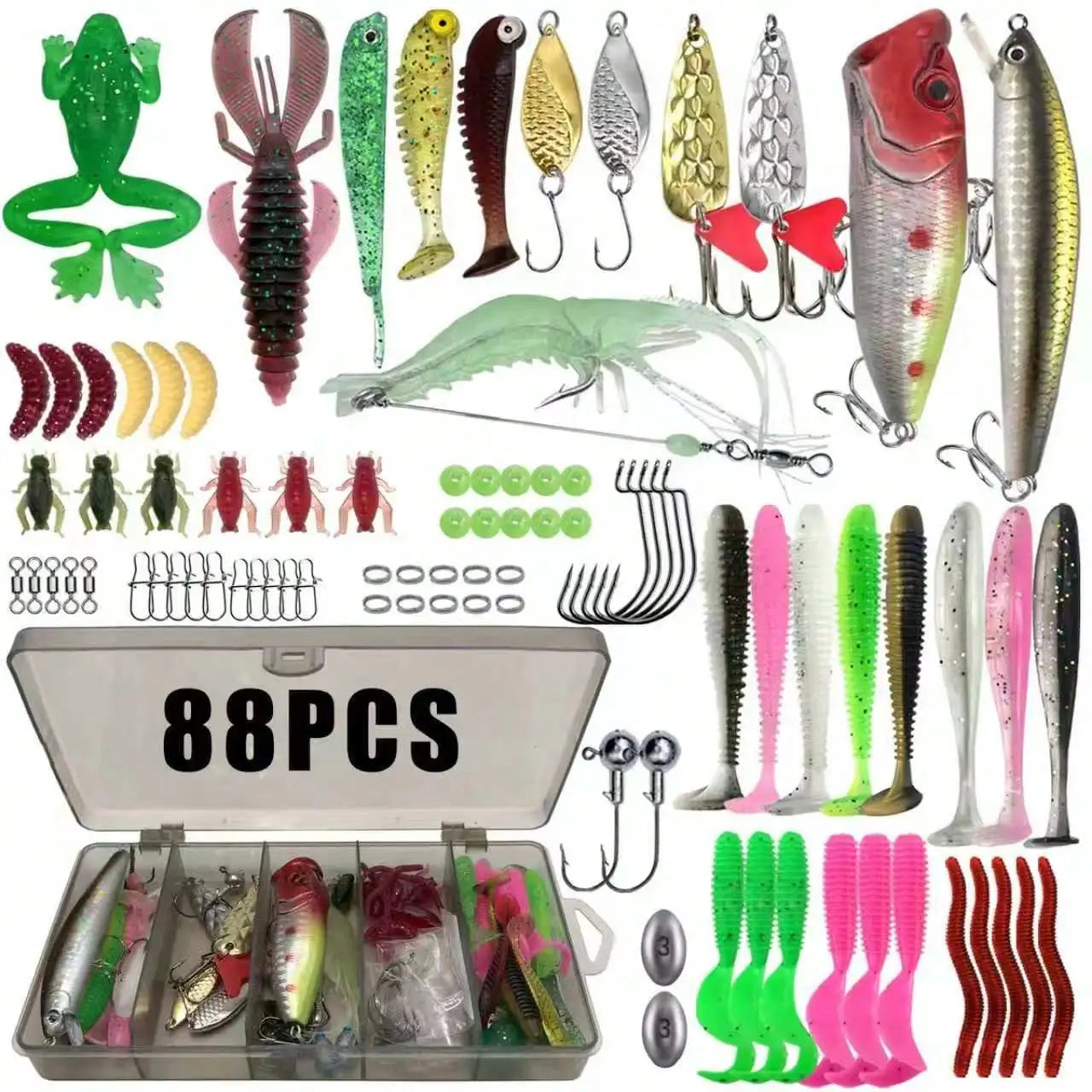 Multi Bait Fishing Tackle Set For Trout Perch Bass
