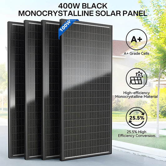 Rvpozwer 400 Watt 200 Watt 100 Watt N Type Mono Solar Panel 18BB Off Grid