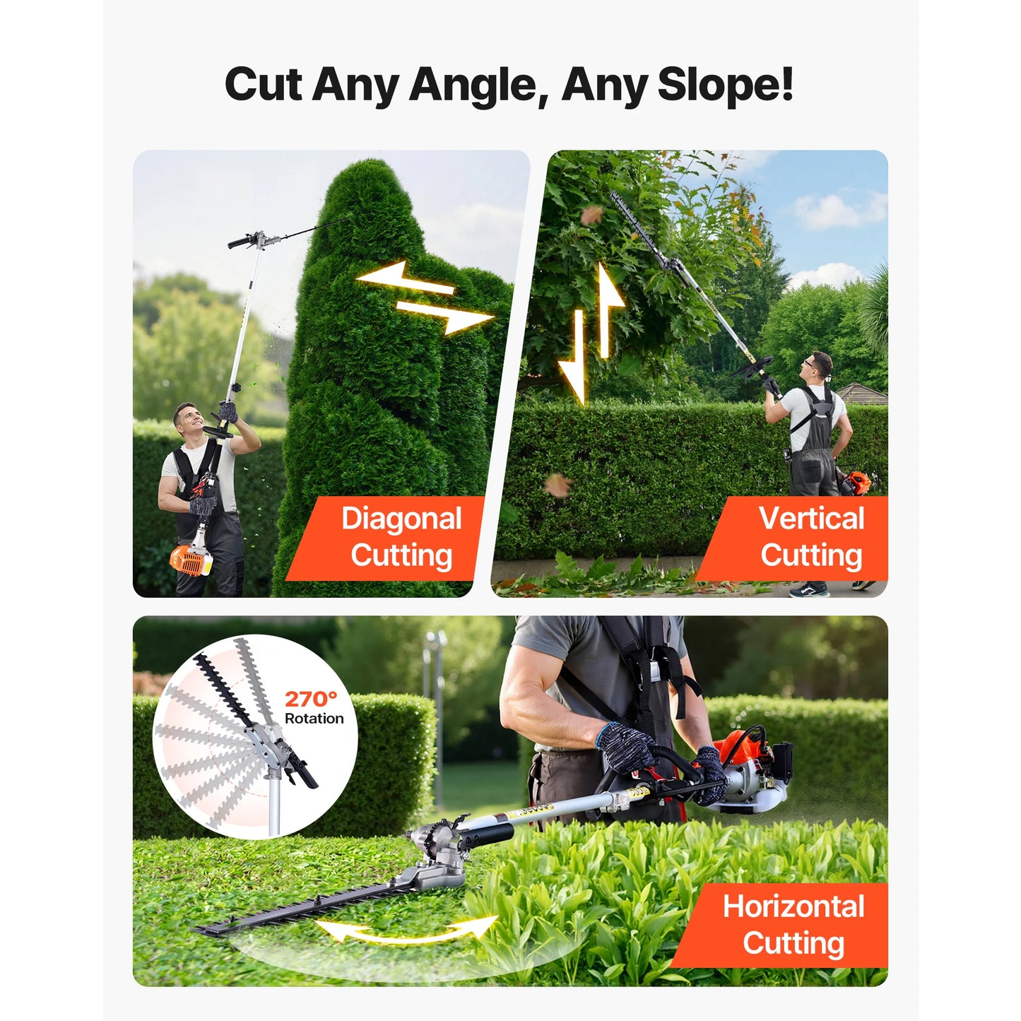 SucceBuy Gas Hedge Trimmer 2 Cycle Power Handheld Tool Set