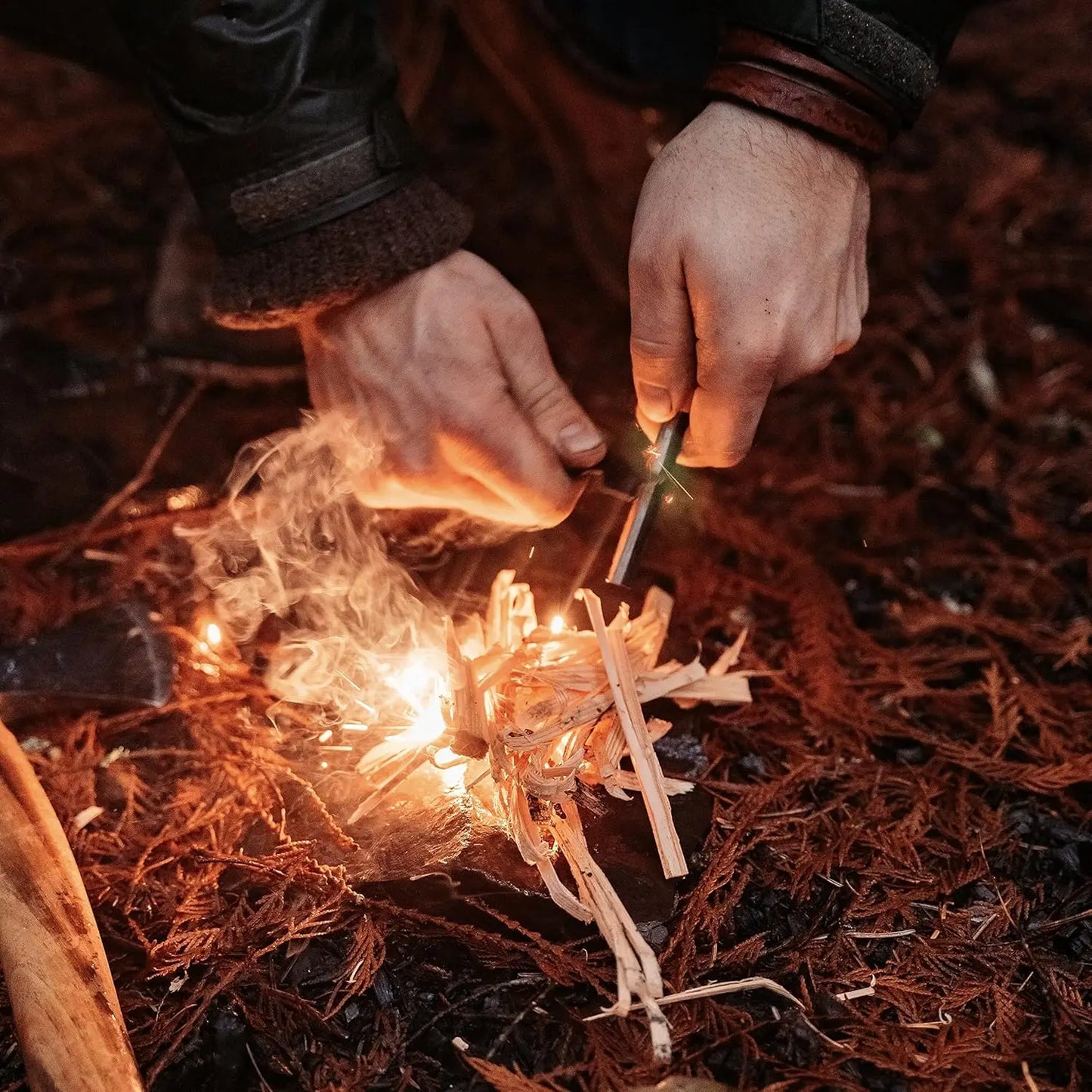 Iron Magnesium Survival Ignition Kit With Rod And Igniter For Camping