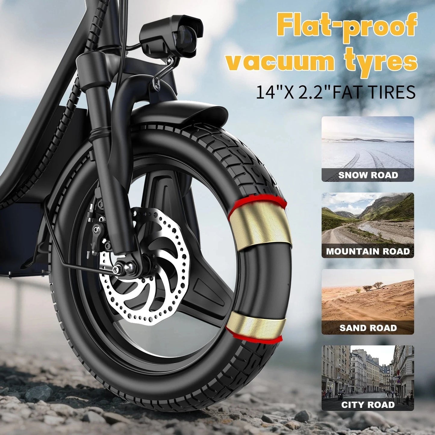 UPlee GQ8 Folding Electric Bike With 250W Motor For Adults