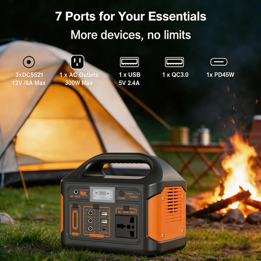 GaiaRay 500W Portable Power Station 460.8Wh LiFePO4 110V Solar Generator