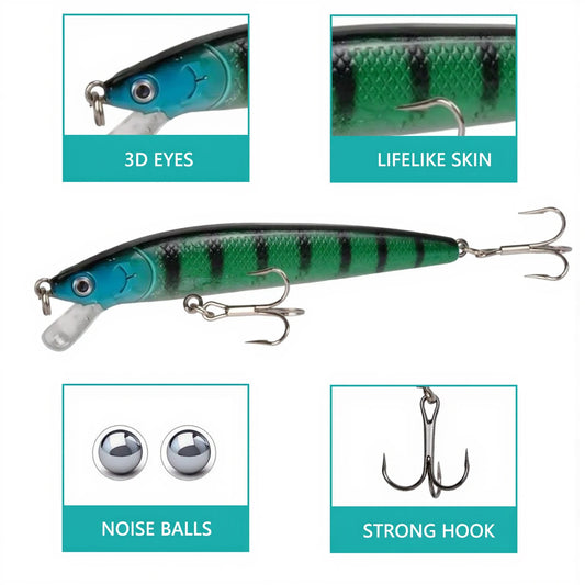 Minnow Hard Lures Set for Freshwater and Saltwater Fishing
