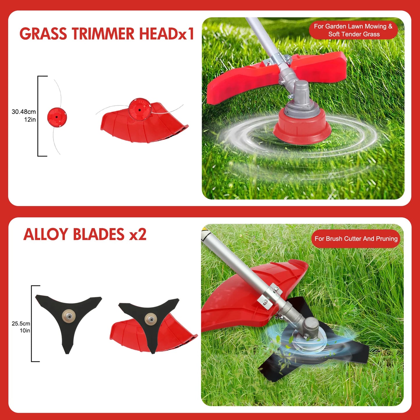 4-Stroke Gas Weed Wacker Straight Shaft For Lawns And Grass