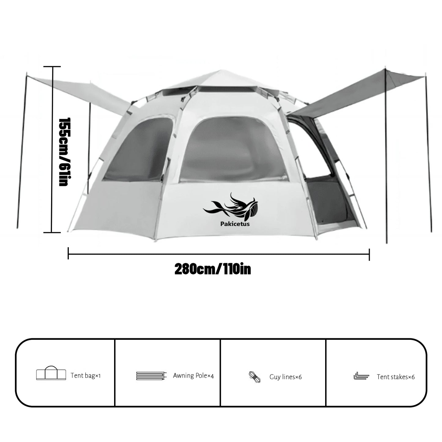 Pakicetus Spherical Hexagonal Camping Tent Quick Set Design