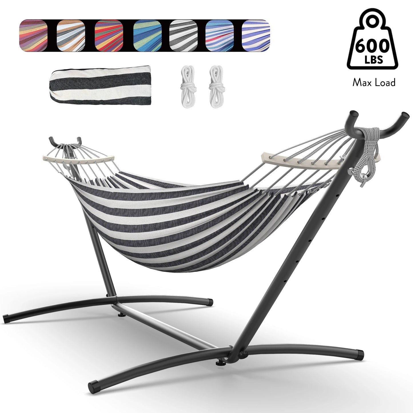 GYROOR Adjustable Stand Hammock With Steel Frame And Storage Bag