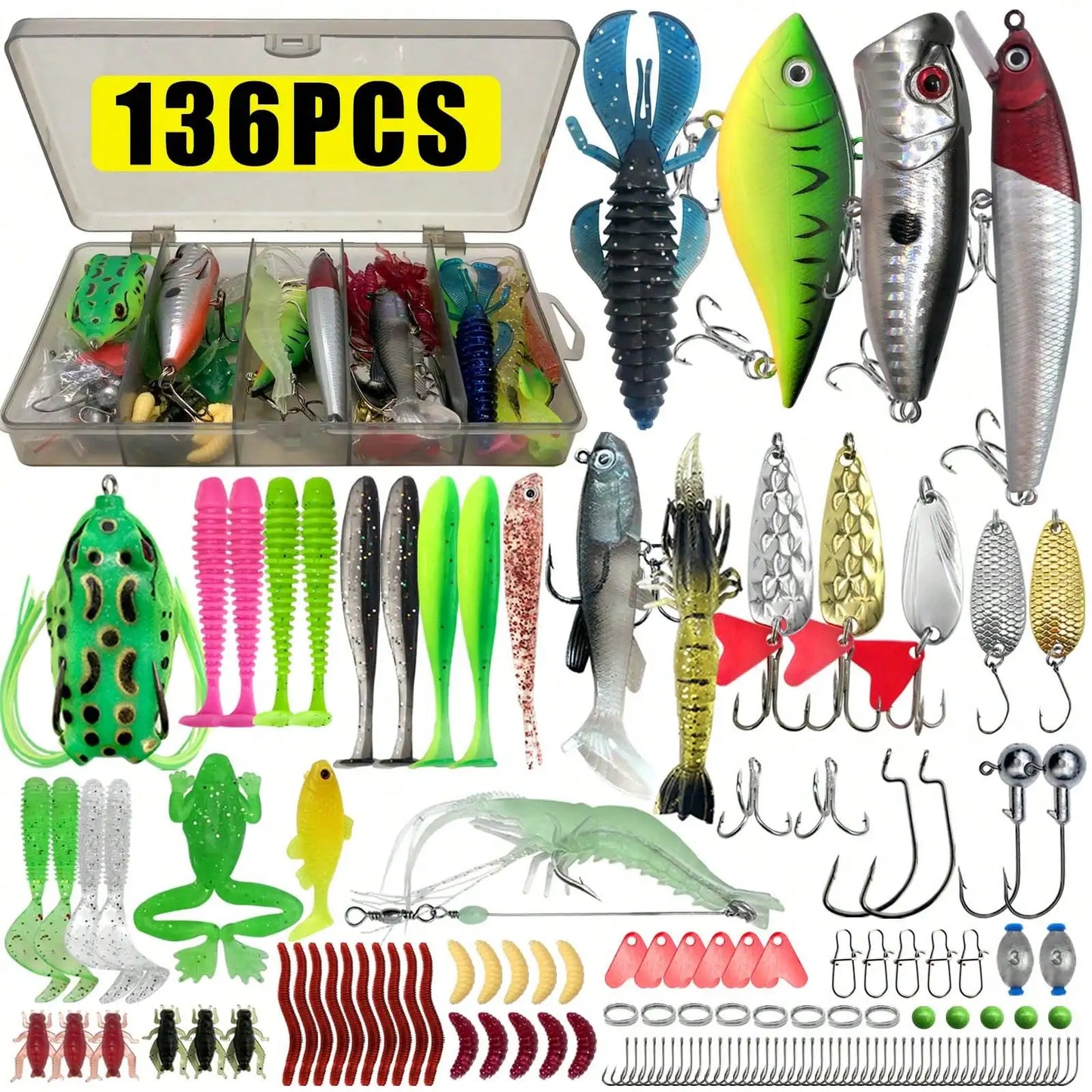 Mixed Fishing Lure Set With Tackle Box For Outdoor Angling