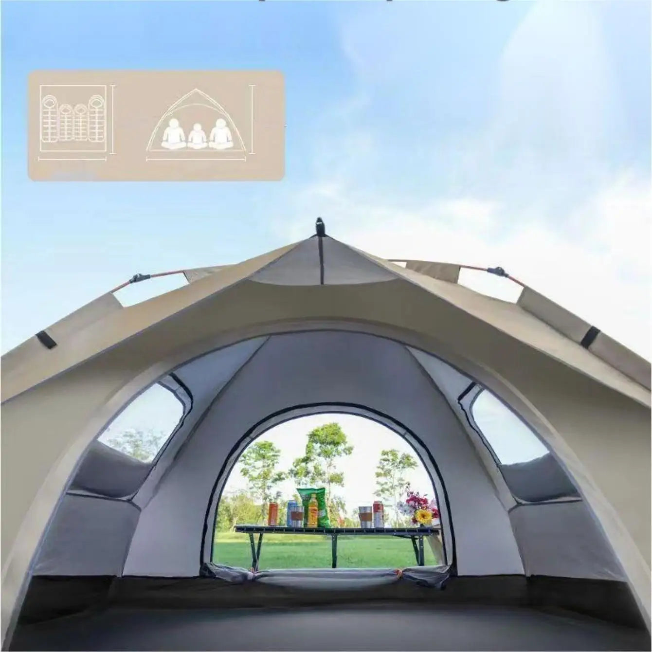 Pakicetus Outdoor Shelter Sunshade Automatic Opening Camping Tent