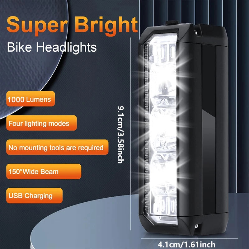 Front Bicycle Light USB Rechargeable With 4 Modes Waterproof
